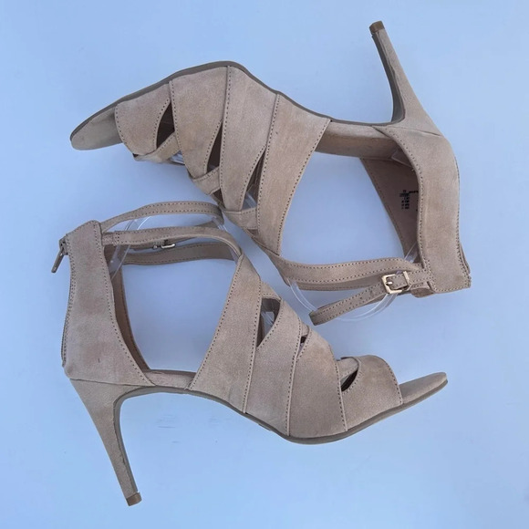 Christian Siriano for Payless Faux Suede Ankle Strap Peep Toe Heels Size 11 - Picture 6 of 9